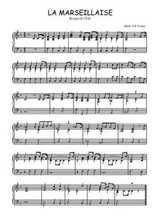 Téléchargez l'arrangement pour piano de la partition de La Marseillaise en PDF